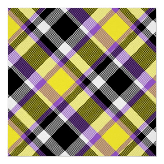 Eigenzinnige eclectische Boho Nonbinary Plaid Prid Perfect Poster (Voorkant)