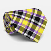Eigenzinnige eclectische Boho Nonbinary Plaid Prid Stropdas (Opgerold)