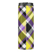 Eigenzinnige eclectische Boho Nonbinary Plaid Prid Thermosbeker (Achterkant)