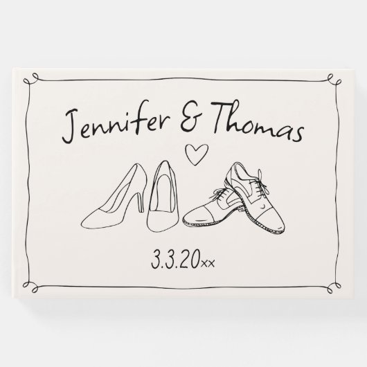 Eigenzinnige Eclectische Hand getrokken Schoenen D Gastenboek (Voorkant)