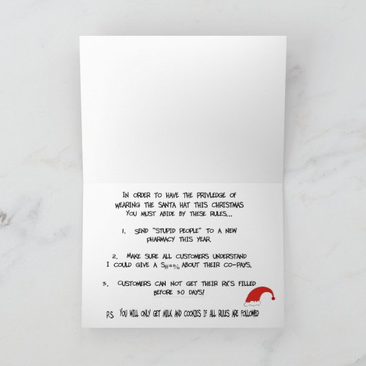 Eigenzinnige en Grappige Apotheker Kerst Kaarten (Binnen)