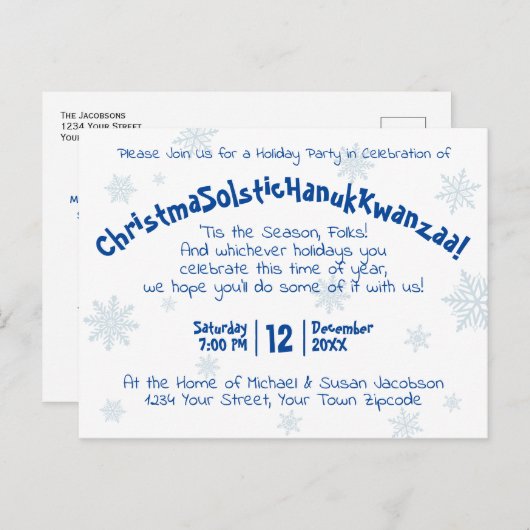 Eigenzinnige feestelijke plezier All Inclusive Hol Uitnodiging Briefkaart (Voorkant / Achterkant)