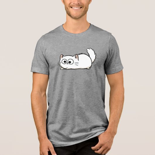 Eigenzinnige Fluffy Tail Cat Tri-Blend Shirt (Voorkant)
