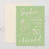 Eigenzinnige Franse Doodle Bloemen Retro Franse br Kaart (Voorkant / Achterkant)