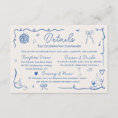 Eigenzinnige Franse Retro Huwelijk Illustraties De Informatiekaartje (Voorkant)