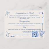 Eigenzinnige Franse Retro Huwelijk Illustraties De Informatiekaartje (Achterkant)