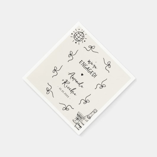 Eigenzinnige Franse  Whimsy Bows Engagement Party Servet (Hoek)