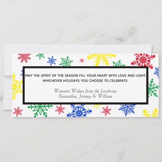 Eigenzinnige fun All Inclusive 3 foto primaire kle Feestdagenkaart (Achterkant)