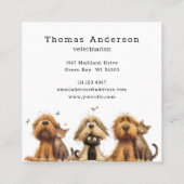 Eigenzinnige Funny Dog Cat Veterinary Vierkante Visitekaartje (Achterkant)