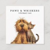 Eigenzinnige Funny Dog Cat Veterinary Vierkante Visitekaartje (Voorkant)