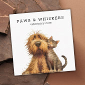 Eigenzinnige Funny Dog Cat Veterinary Vierkante Visitekaartje