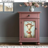 Eigenzinnige Giraffe, Floral Heart Garland CH8 Dec Tissuepapier