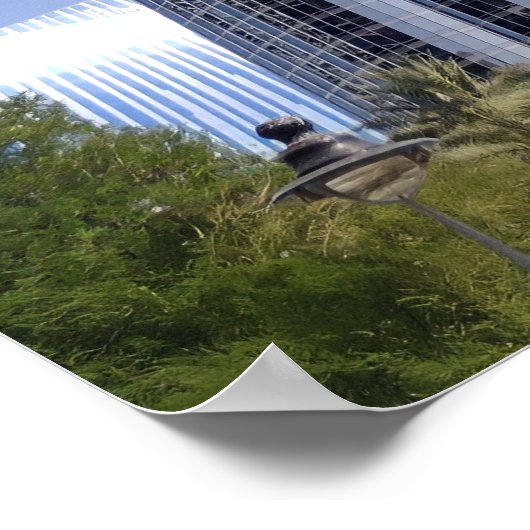 Eigenzinnige Giraffes bij Burj Khalifa Wall Art Poster (Hoek)