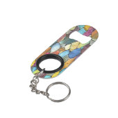 Eigenzinnige Glas in lood Beauty Mini Flessenopener (Achterkant Gekanteld)