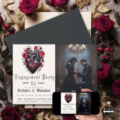 Eigenzinnige Gothic Hart en Rozen Crimson Kaart