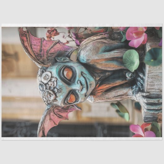 Eigenzinnige Gotische Parijs Gargoyle Decoupage Tissuepapier (Voorkant)