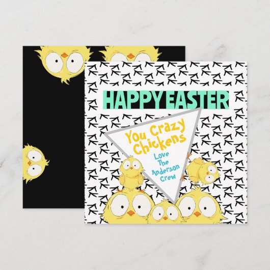 Eigenzinnige Grappig Gelukkig Pasen Uw Gekke Kippe Feestdagenkaart (Voorkant / Achterkant)