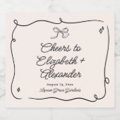 Eigenzinnige & grillige boog bruiloft sparkling wijnetiket (Enkel label)