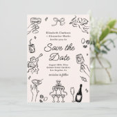 Eigenzinnige & grillige cocktails Save the Date Kaart (Staand voorkant)