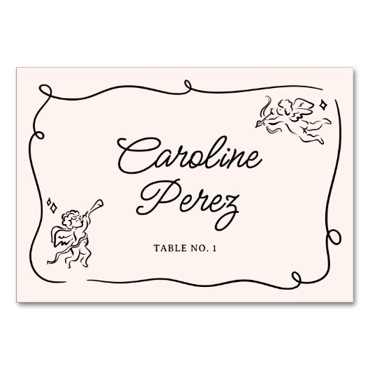 Eigenzinnige & grillige Cupid Cherubs Place Card Kaart (Achterkant)