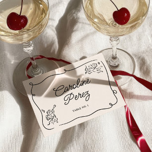 Eigenzinnige & grillige Cupid Cherubs Place Card Kaart
