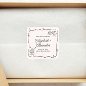 Eigenzinnige & grillige Cupido Cherubs bruiloft Vierkante Sticker