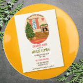 Eigenzinnige grillige hand getrokken kerstdiner pa kaart