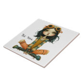 Eigenzinnige grillige vrouw - Wees jij. Tegeltje (Zijkant)