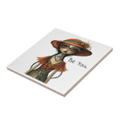 Eigenzinnige grillige vrouw - Wees jij. Tegeltje (Zijkant)