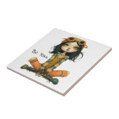 Eigenzinnige grillige vrouw - Wees jij. Tegeltje (Zijkant)