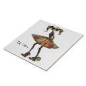 Eigenzinnige grillige vrouw - Wees jij. Tegeltje (Zijkant)