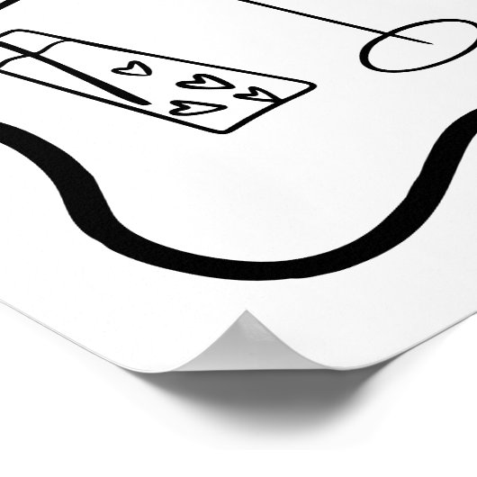 Eigenzinnige grillige zwarte casual bruiloft Welko Poster (Hoek)