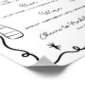 Eigenzinnige grillige zwarte Hand Getrokken Weddin Poster (Hoek)