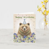 Eigenzinnige Grisly Beer met Bosbessen Mannen Verj Kaart (Gele Bloem)