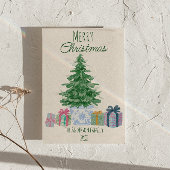 Eigenzinnige Groene Kerstboom Kleurrijke Cadeaus Feestdagenkaart