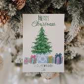 Eigenzinnige Groene Kerstboom Kleurrijke Cadeaus Feestdagenkaart