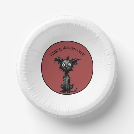 Eigenzinnige Halloween Hond Papier Party Bowl Papieren Kommen (Voorkant)