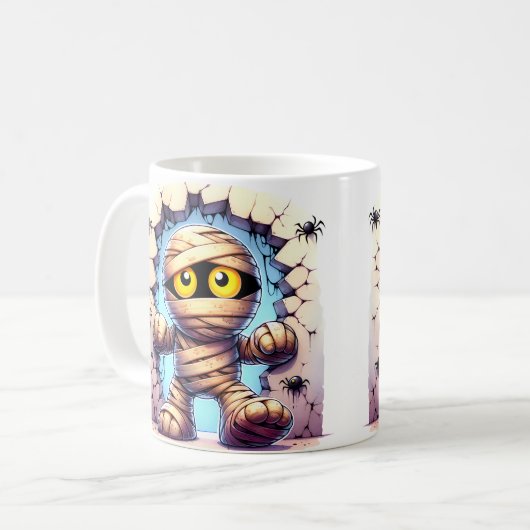 Eigenzinnige Halloween-mummie Koffiemok (Voorkant links)