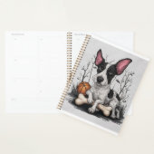 Eigenzinnige Halloween Pup: Gevlekte Hond Met Bask Planner (Display)