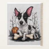 Eigenzinnige Halloween Pup: Gevlekte Hond Met Bask Planner (Achterkant)