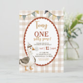 Eigenzinnige Hand-Drawn Een Gekke Gans Verjaardag Kaart (Staand voorkant)