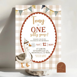 Eigenzinnige Hand-Drawn Een Gekke Gans Verjaardag Kaart