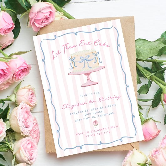 Eigenzinnige hand getekend laat ze taart verjaarda kaart