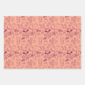 Eigenzinnige Hand Getrokken Bogen & Bubble Roze Ke Inpakpapier Vel (Voorkant 3)