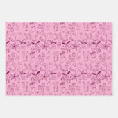 Eigenzinnige Hand Getrokken Bogen & Bubble Roze Ke Inpakpapier Vel (Voorkant 2)