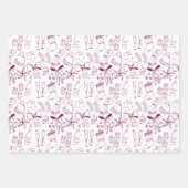 Eigenzinnige Hand Getrokken Bogen & Bubble Roze Ke Inpakpapier Vel (Voorkant)