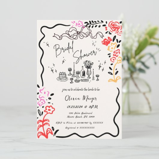 eigenzinnige hand getrokken boog krabbel golvende  kaart (Staand voorkant)