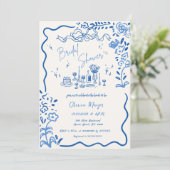 eigenzinnige hand getrokken boog krabbel golvende  kaart (Staand voorkant)