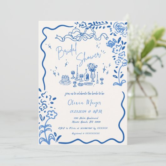 eigenzinnige hand getrokken boog krabbel golvende  kaart (Staand voorkant)