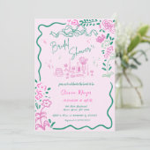 eigenzinnige hand getrokken boog krabbel golvende kaart (Staand voorkant)